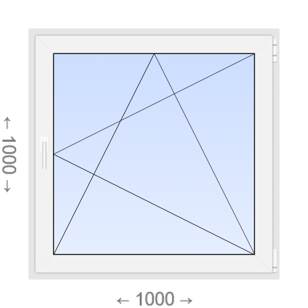 Поворотно-откидное ПВХ окно 1000x1000 в рассрочку